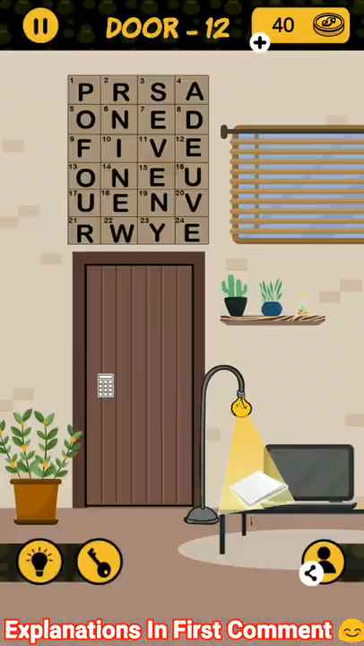 the 4 digit code door 12